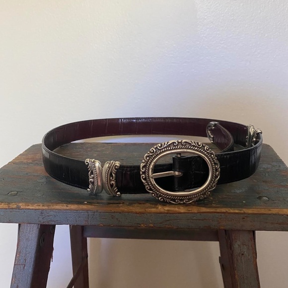 Vintage Leather Convertible Two Toned Belt (brown & black) - Picture 1 of 6